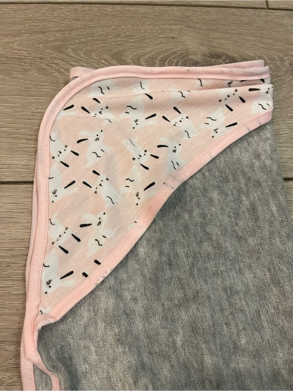 Baby Hooded Towel Trio - Pink, White & Gray